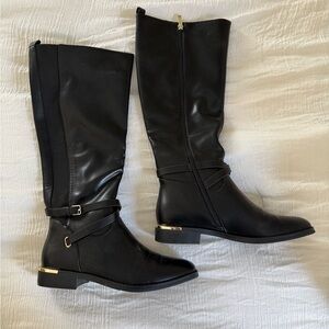 Black Riding Boots w/ Gold Detail